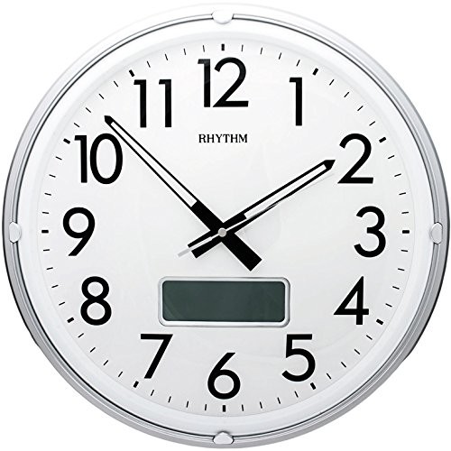 Rhythm(Japan) LCD Calendar Silent Silky Move Wall Clock